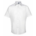 White - Front - Premier Mens Supreme Poplin Short-Sleeved Shirt
