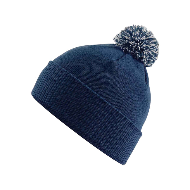 Bright Red-Off White - Back - Beechfield Childrens-Kids Snowstar Beanie