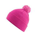 Fuchsia-Off White - Back - Beechfield Childrens-Kids Snowstar Beanie