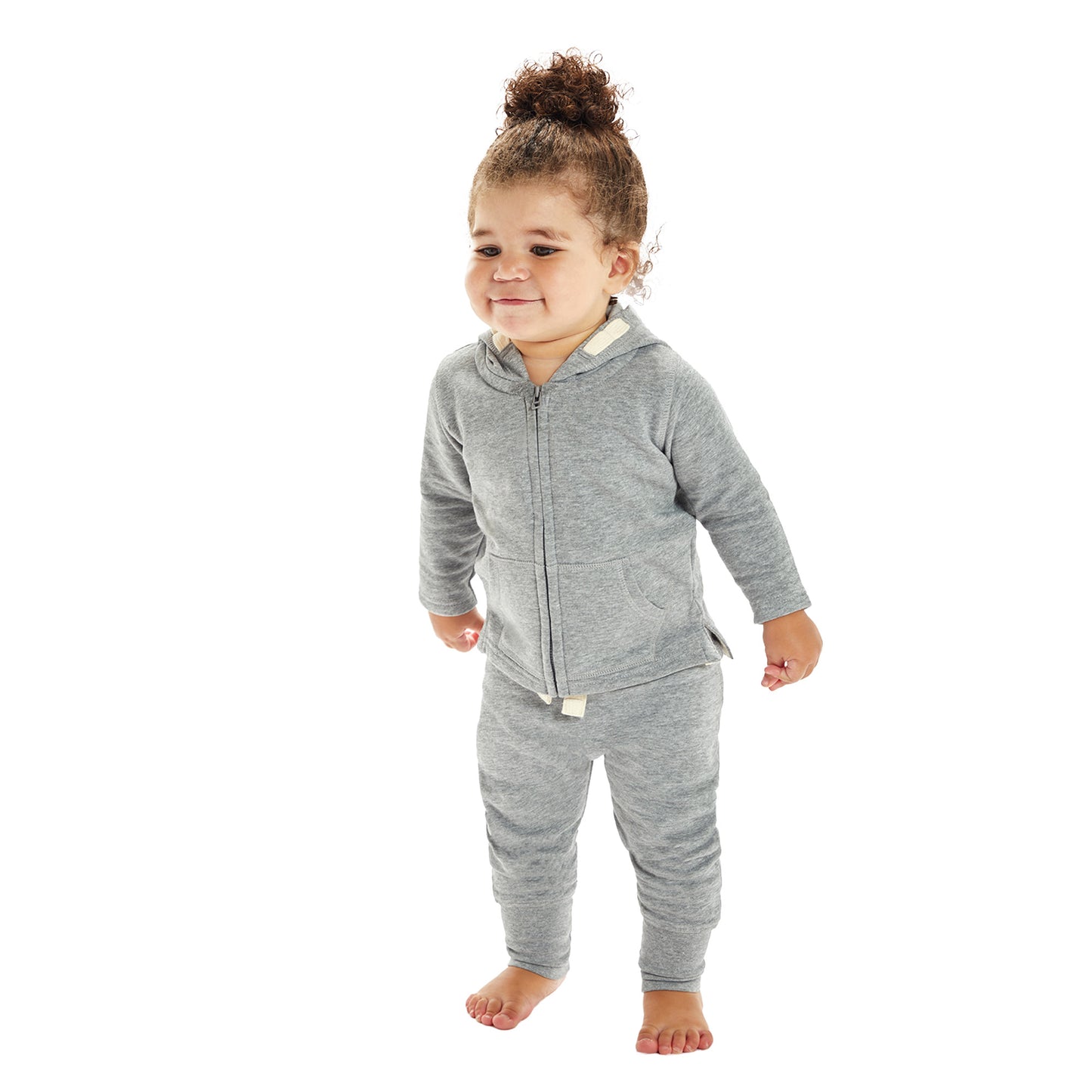 Heather Marl - Back - Babybugz Baby Full Zip Hoodie