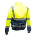 Yellow-Navy - Back - Yoko Unisex Adult Two Tone High-Vis Bomber Jacket
