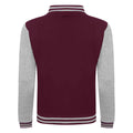 Burgundy-Heather Grey - Back - Awdis Unisex Adult Varsity Jacket