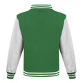 Kelly Green-White - Back - Awdis Unisex Adult Varsity Jacket