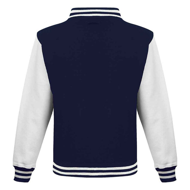 Oxford Navy-White - Back - Awdis Unisex Adult Varsity Jacket