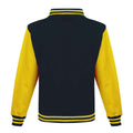 Jet Black-Sun Yellow - Back - Awdis Unisex Adult Varsity Jacket
