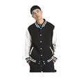 Jet Black-White - Back - Awdis Unisex Adult Varsity Jacket