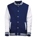Oxford Navy-White - Front - Awdis Unisex Adult Varsity Jacket