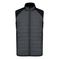 Sporty Grey-Black - Front - Proact Mens Dual Fabric Padded Sports Body Warmer
