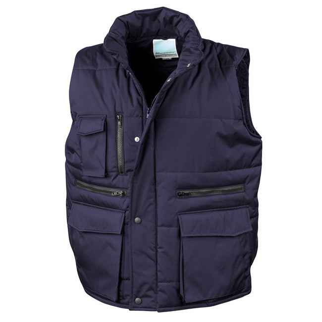 Navy - Front - WORK-GUARD by Result Mens Lance Body Warmer