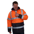 Orange-Navy - Back - Yoko Unisex Adult Motorway Two Tone Hi-Vis Jacket