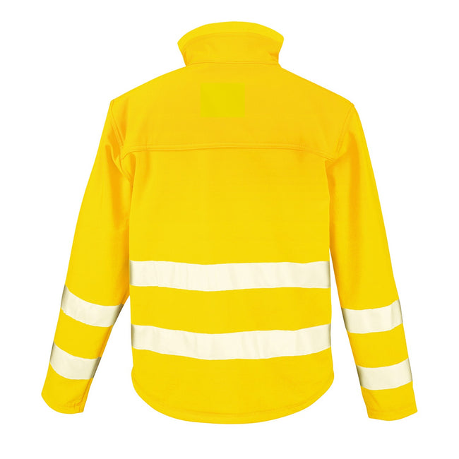 Fluorescent Yellow - Back - SAFE-GUARD by Result Unisex Adult Hi-Vis Soft Shell Jacket
