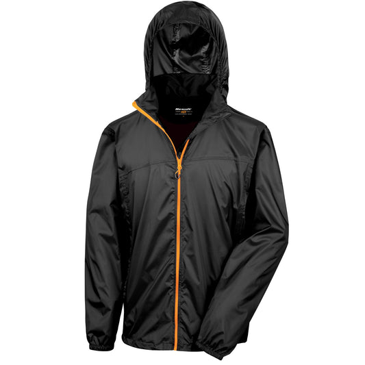 Black-Orange - Front - Result Urban Unisex Adult Stowable HDI Quest Jacket
