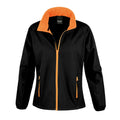 Black-Orange - Front - Result Core Womens-Ladies Soft Shell Jacket