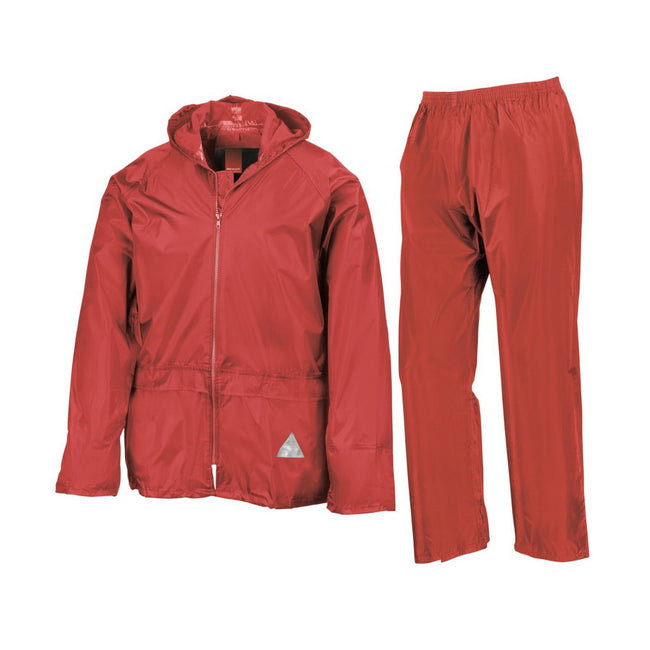 Red - Front - Result Unisex Adult Waterproof Jacket And Trousers Set