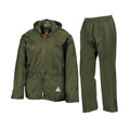 Olive - Front - Result Unisex Adult Waterproof Jacket And Trousers Set