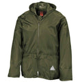 Olive - Back - Result Unisex Adult Waterproof Jacket And Trousers Set