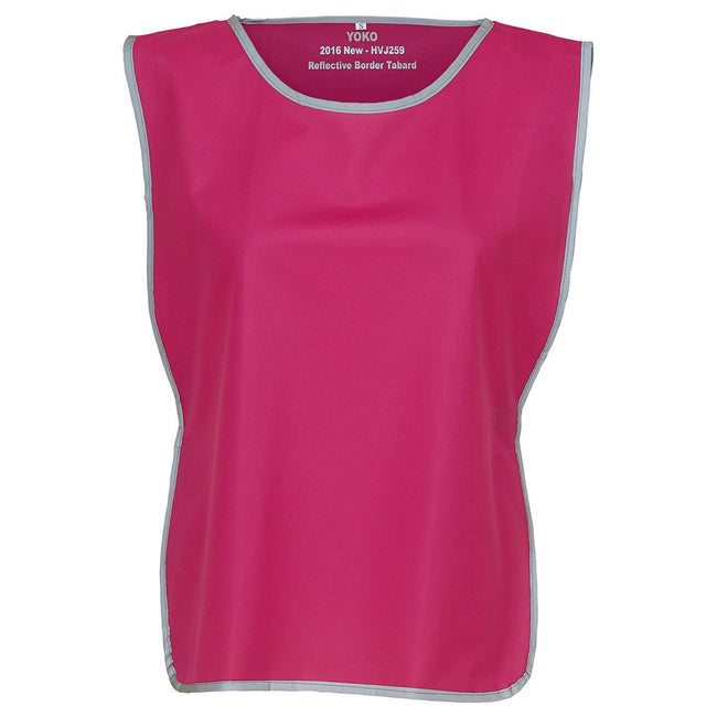 Raspberry - Front - Yoko Unisex Adult Hi-Vis Reflective Detail Tabard