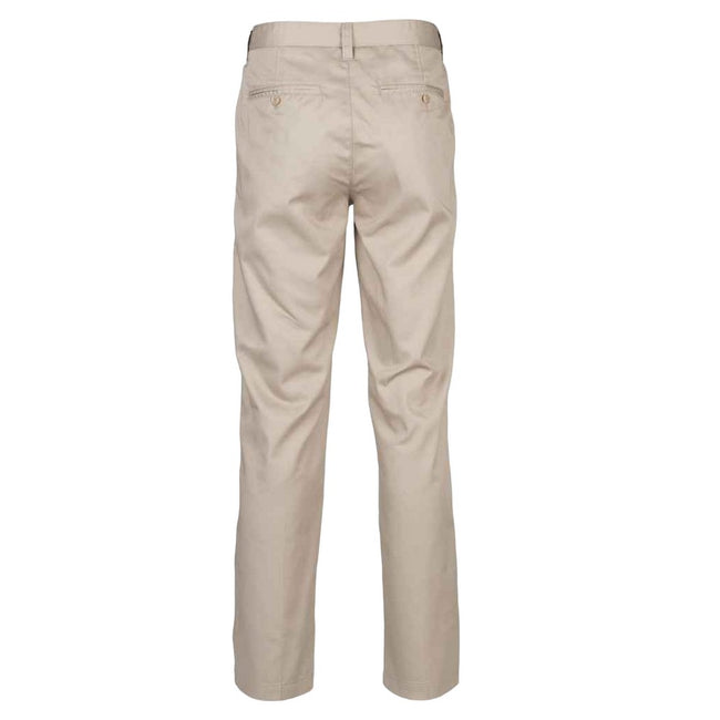 Stone - Back - Henbury Mens Flat Fronted Trousers
