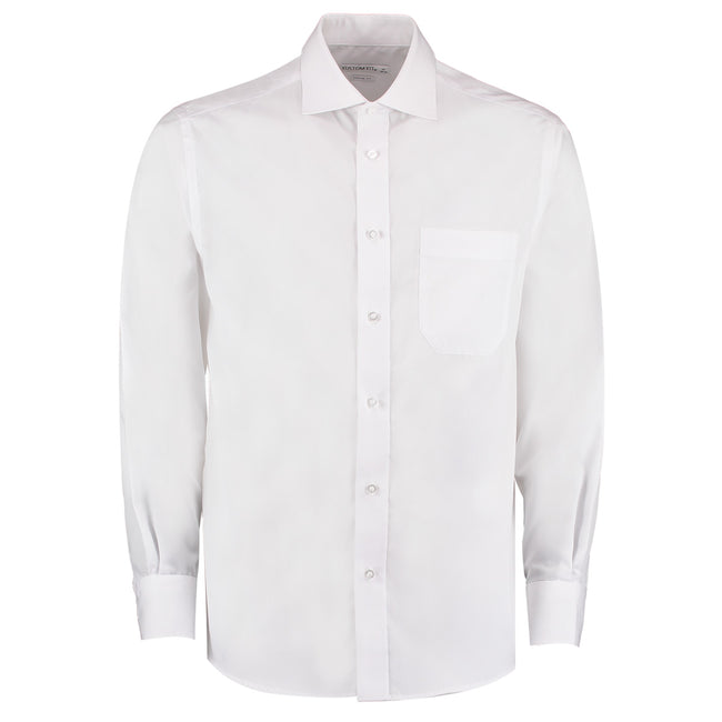 White - Front - Kustom Kit Mens Premium Corporate Non-Iron Shirt