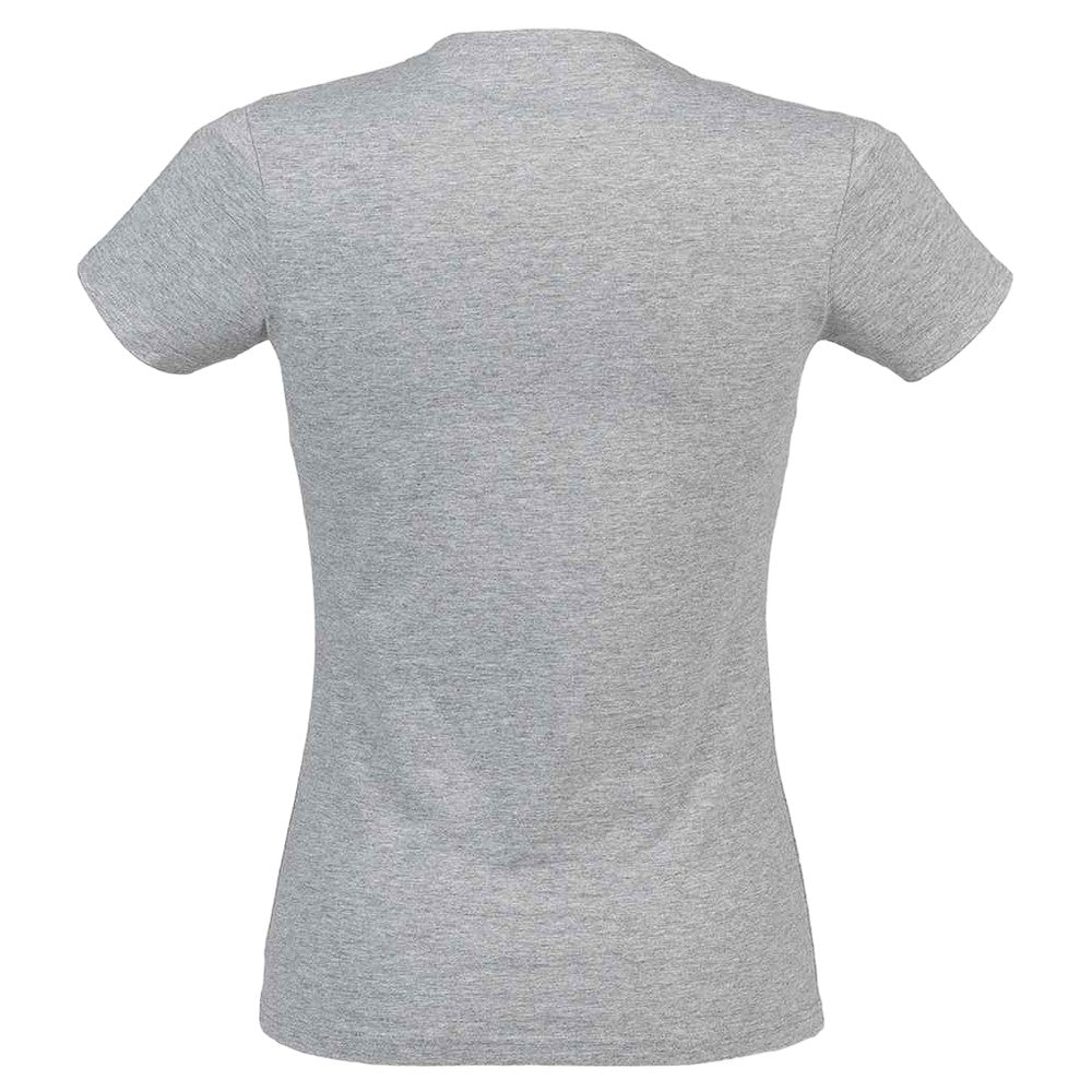 Heather Grey - Back - SF Womens-Ladies Feel Good Heather V Neck T-Shirt