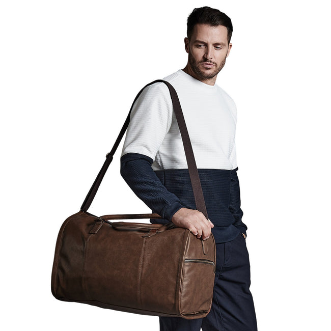 Tan - Back - Quadra Nuhide Duffle Bag