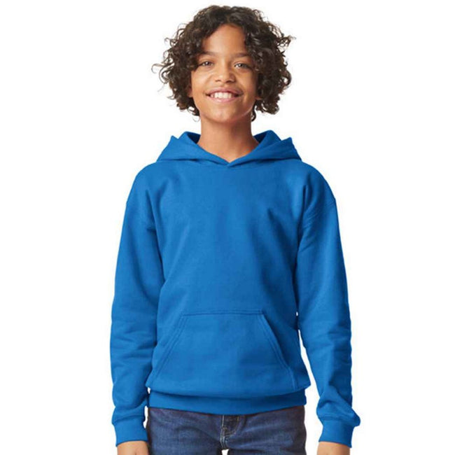 Royal Blue - Front - Gildan Childrens-Kids Softstyle Plain Midweight Hoodie