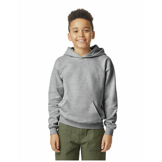 Sports Grey - Front - Gildan Childrens-Kids Softstyle Midweight Hoodie