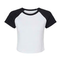 White-Black - Front - Bella + Canvas Womens-Ladies Raglan Crop T-Shirt