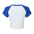 White-Royal Blue - Back - Bella + Canvas Womens-Ladies Raglan Crop T-Shirt