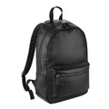 Black - Front - Bagbase Unisex Adult Faux Leather Backpack