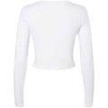 Solid White - Back - Bella + Canvas Womens-Ladies Micro-Rib Long-Sleeved T-Shirt