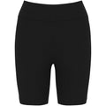 Black - Front - Native Spirit Womens-Ladies Ribbed Cycling Shorts