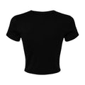 Solid Black - Back - Bella + Canvas Womens-Ladies Micro-Rib Crop Top