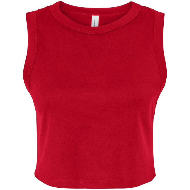 Solid Red - Front - Bella + Canvas Womens-Ladies Muscles Micro-Rib Tank Top