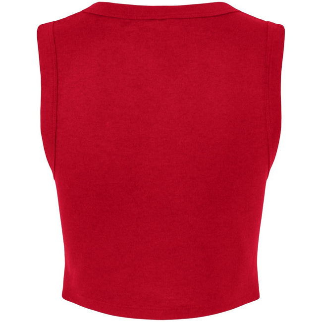 Solid Red - Back - Bella + Canvas Womens-Ladies Muscles Micro-Rib Tank Top