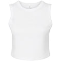 Solid White - Front - Bella + Canvas Womens-Ladies Muscles Micro-Rib Tank Top