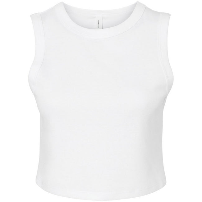 Solid White - Front - Bella + Canvas Womens-Ladies Muscles Micro-Rib Tank Top
