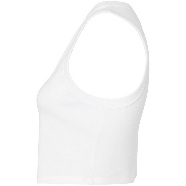 Solid White - Side - Bella + Canvas Womens-Ladies Muscles Micro-Rib Tank Top