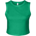Solid Kelly Green - Front - Bella + Canvas Womens-Ladies Muscles Micro-Rib Tank Top