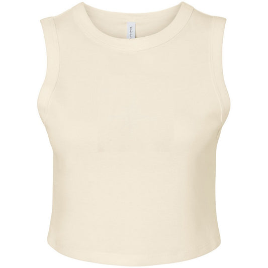 Solid Natural - Front - Bella + Canvas Womens-Ladies Muscles Micro-Rib Tank Top