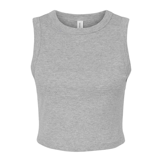 Athletic Heather Grey - Front - Bella + Canvas Womens-Ladies Muscles Micro-Rib Tank Top