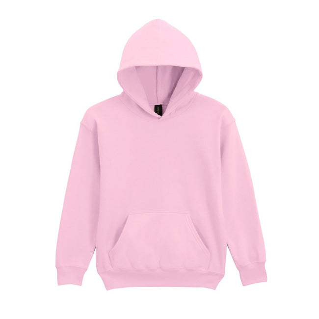 Light Pink - Front - Gildan Childrens-Kids Soft Touch Midweight Hoodie