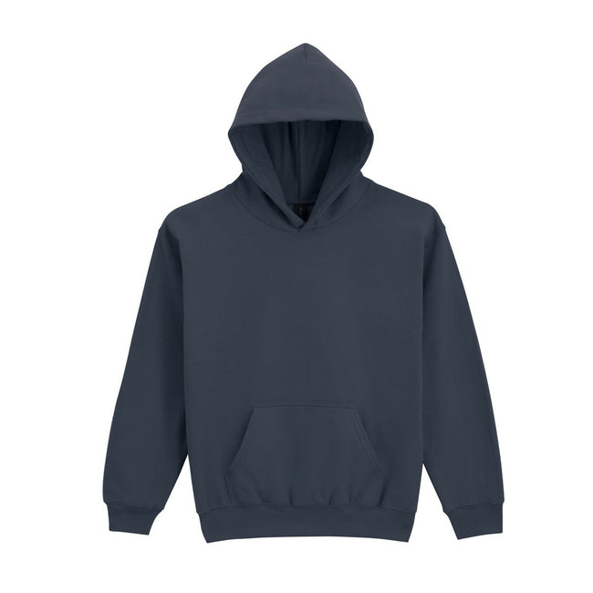Dark Heather - Front - Gildan Childrens-Kids Soft Touch Midweight Hoodie