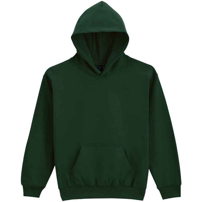 Forest Green - Front - Gildan Childrens-Kids Soft Touch Midweight Hoodie