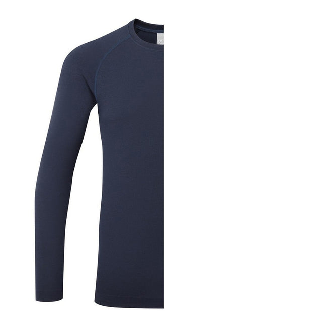 Heather Navy - Back - Onna Mens Unstoppable Fresh Underscrub Base Layer Top