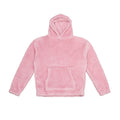 Blush Pink - Front - Brand Lab Unisex Adult Fluffy Fleece Hoodie