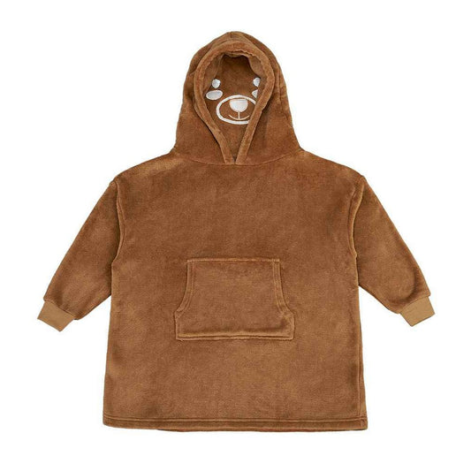 Brown - Front - Brand Lab Childrens-Kids Character Teddy Bear Hoodie Blanket