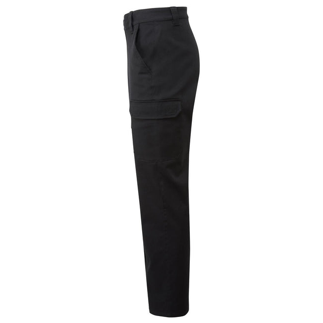 Black - Side - Premier Unisex Adult Premier Stretchchecker Cargo Trousers