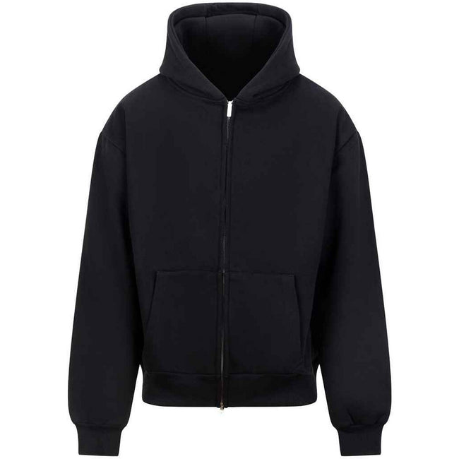 Deep Black - Front - Awdis Unisex Adult Signature Heavyweight Full Zip Hoodie