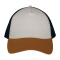 Ivory-Curcuma-Navy - Front - Native Spirit 5 Panel Trucker Cap